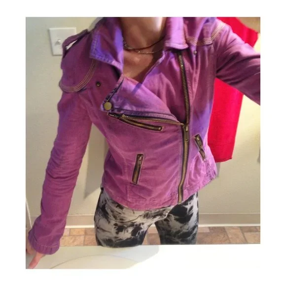 Denim biker jacket XS pink - Picture 1 of 8